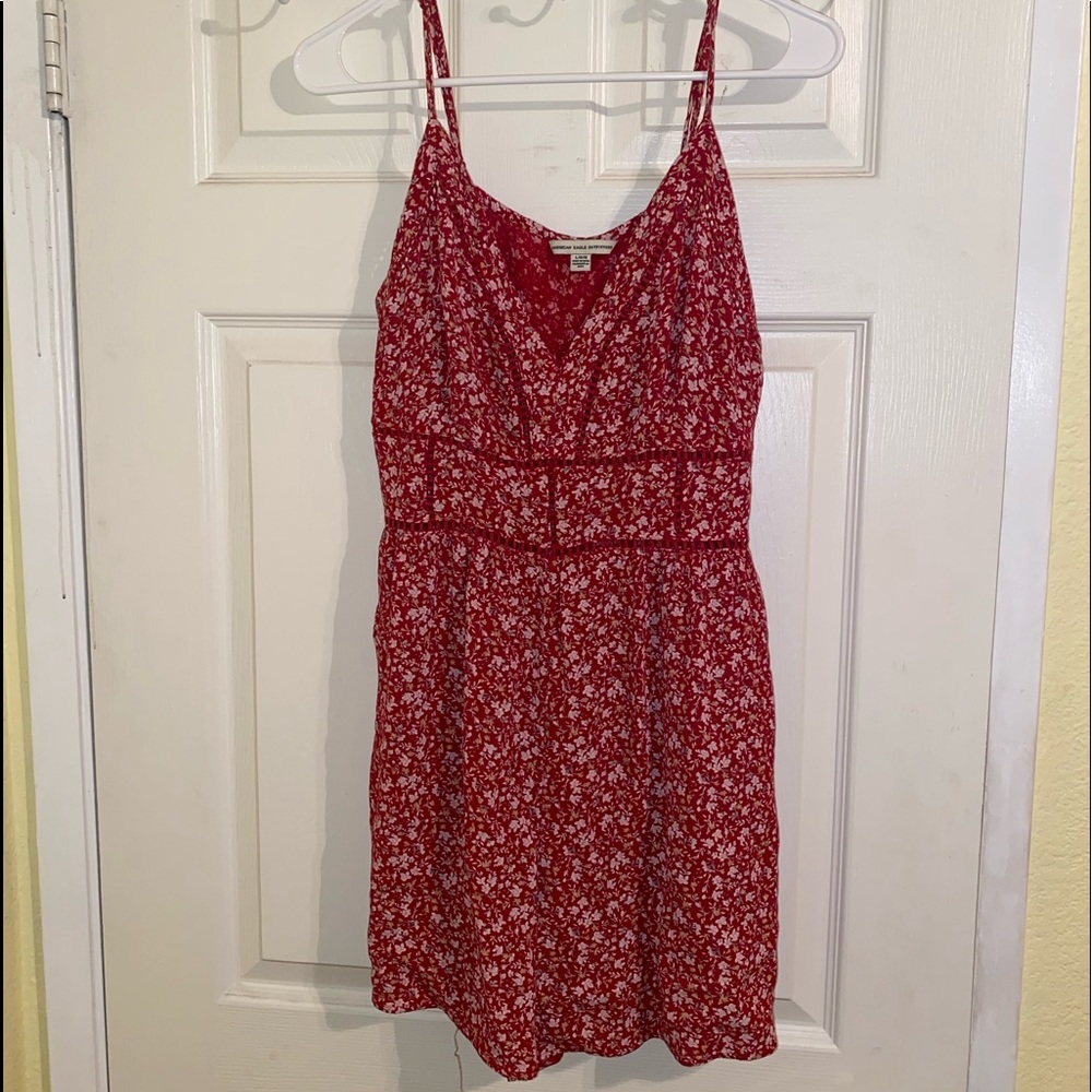 AE Red Floral Romper